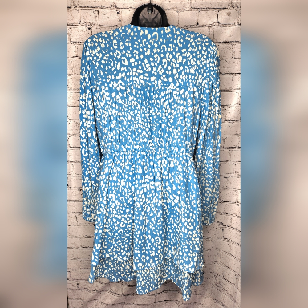 ZARA Blue and White Flowy Spring Dress‎ Size Medium - Picture 6 of 7